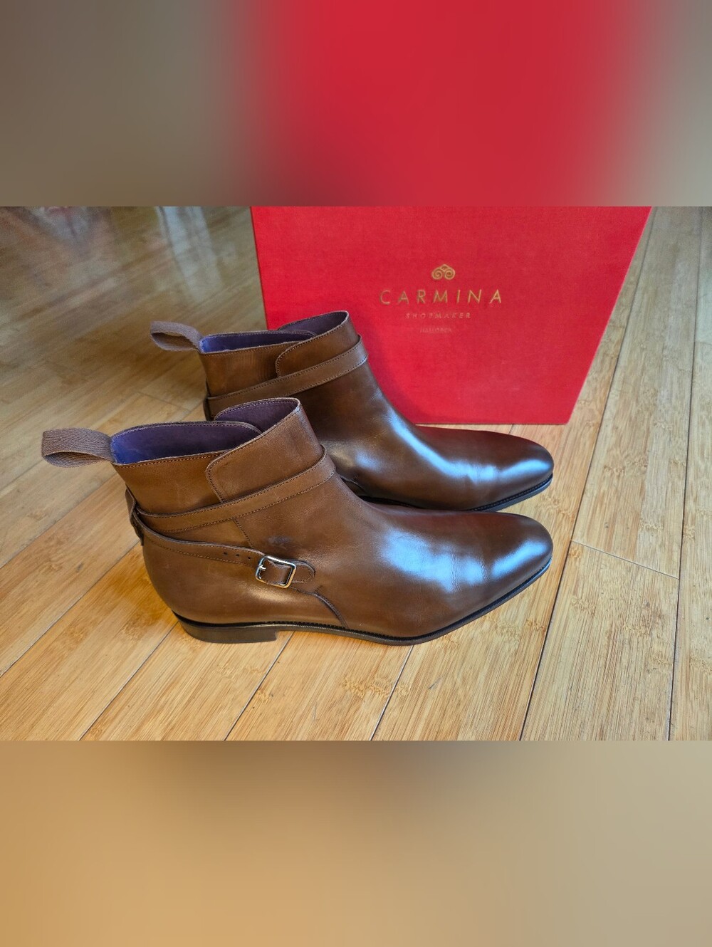 Carmina Jodhpur Brown Leather Ankle Boots for Men